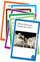 Deck of cards on American landmarks and monuments. Teach kids with these flash cards. 