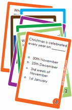 Flash cards to teach Kids about the Christmas day festival. Learn about dates and activities carried out on this day. 